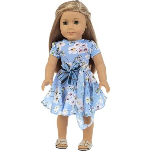 2020 New Blue dressFit for American Girl Doll Clothes 18-inch Doll , Christmas Girl Gift(only sell clothes)