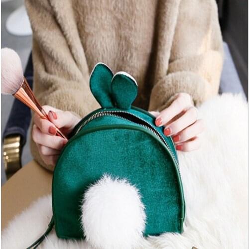 2020 High Quality Women Makeup Bag Cartoon Lovely Rabbit Designer Girls Zipper Cosmetic Bag Maleta De Maquiagem Profissional