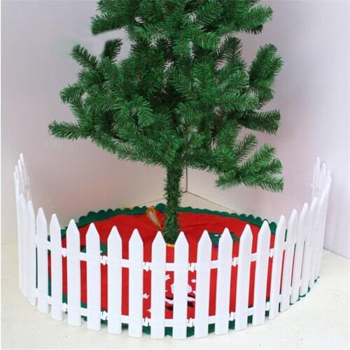25 Pieces Round Plastic Fence Christmas Tree Ornament White Fence For Christmas Tree DIY Merry Christmas Gift Party Accessories