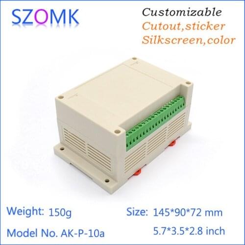4 psc abc material high switch sticker plastic din rail housing pcb junction box for electronics 145*90*72mm