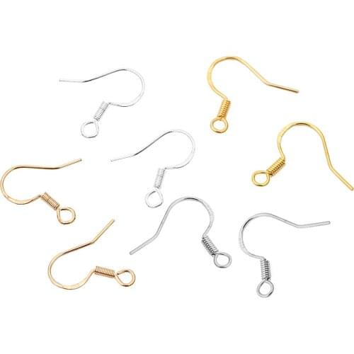 50pcs/lot S925 Sterling Silver Hypoallergenic Earring Hooks Gold Silver Earring Wire Accessories Fit DIY Earring Jewelry Making