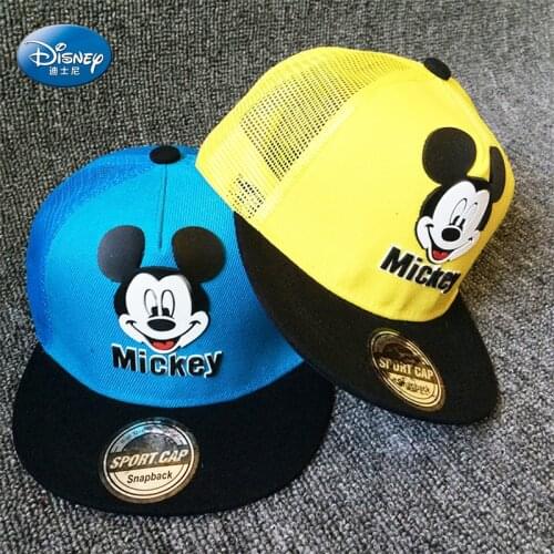 Disney Mesh kids cap Mickey mouse cartoon Baseball Cap boy Girl Cotton Snapback Caps Baby Sun Protection Hat for 2-8 Years