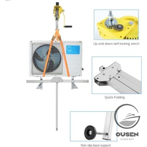 10/20/30M Stainless Steel Exterior Lifting Tool Crane Folding Self-locking Manual Winch Assembly Air Conditioner