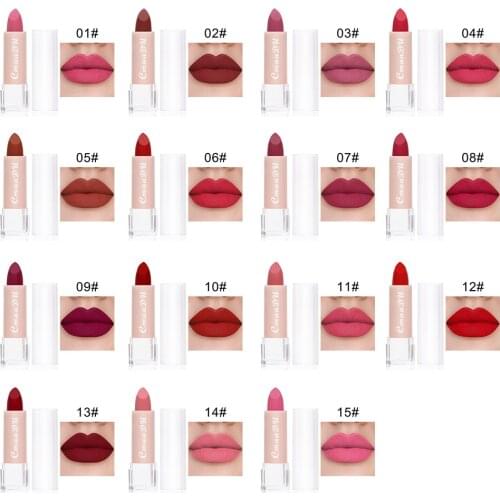 Hot Product 15 Colors Lip Stick Matte Velvet Lip Gloss Waterproof Non Sticky Long Lasting Lip Glaze Lipstick Makeup Cosmetics