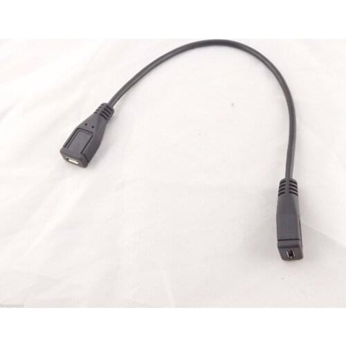 1pc Micro USB B 5 Pin Female To Micro USB Female Extension Charging Adapter Cable 25cm
