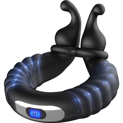Penis Ring Vibrator Delay Ejaculation Cock Ring Adjustable Size Longer Harder Chastity Device Prostate Massager Sex Toy for Men