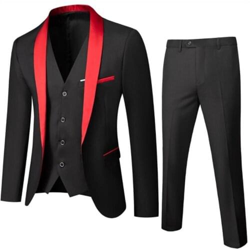Three-piece suit mens blazers black vestido de noiva business formal wear career Konishi Slim groomsman Clothing wedding dress