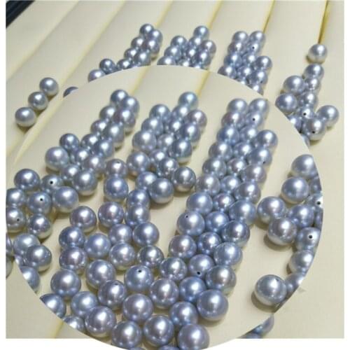 MADALENA SARARA AAA Freshwater Pearl 8-9mm Light Gray Perfectly Round Freshwater Pearl For DIY Jewelry Making