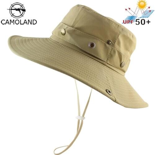 UPF 50+ Bucket Hat Summer Men Women Outdoor Boonie Hats Sun UV Protection Wide Brim Military Army Fishing Hiking Tactical Cap