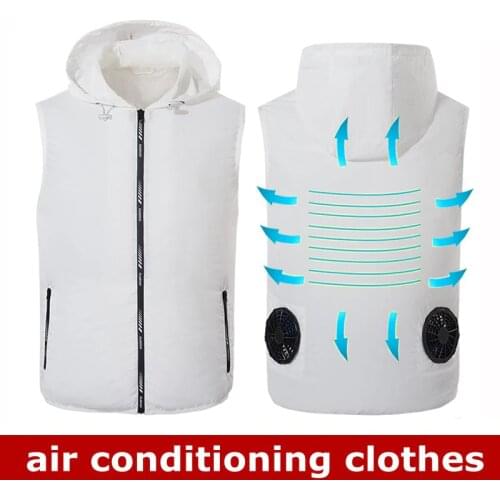 Men air conditioning clothes Jacket Fan Cooling Vest Sun Protection Clothing Fishing Hunting Clothes Quick Dry Skin Windbreaker