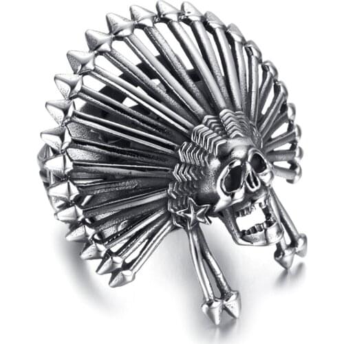 Skull Head Titanium Steel Rings Jewelry Mens Punk Rings