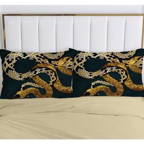 2pc Pillow Case Pillowcase 50x80 50x70 50x75 50x90 80x80 70x70 Decorative Pillow Cover Retro snake Bedding Bedding Pillowcover