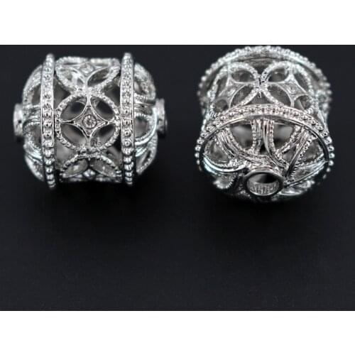 Nigerian Spacer Beads Hollow Paved Rhinestone Connectors Findings DIY for Ethiopian African Women Men Wedding Jewelry Set Making