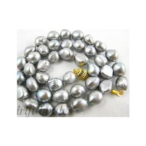 18'' 8-9mm gray baroque freshwater pearl necklace