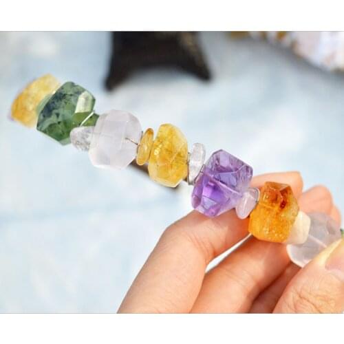 Natural crystal seven chakra crystal headband raw crystal crown Jewelry iBOHO style headband wedding bridal party gift
