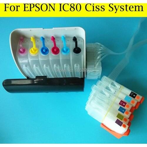 Empty 6 Color/Set IC80 Ciss For EPSON IC80 Ciss System For Epson EP707A/777A/807AB/807AR/807AW/977A3 Print