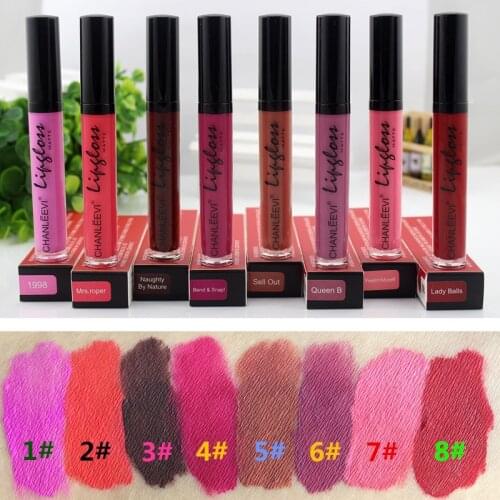 8 Colors Sexy Matte Lipgloss Sexy Liquid Lip Gloss Matte Long Lasting Waterproof Cosmetic Beauty Keep 24 Hours Makeup lips