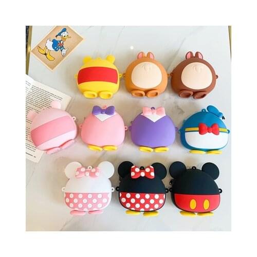 Disney Mickey Minnie Mouse Winnie The Pooh Daisy Anime Backpack for Children Waterproof Silicone Storage Bag Schoolbag