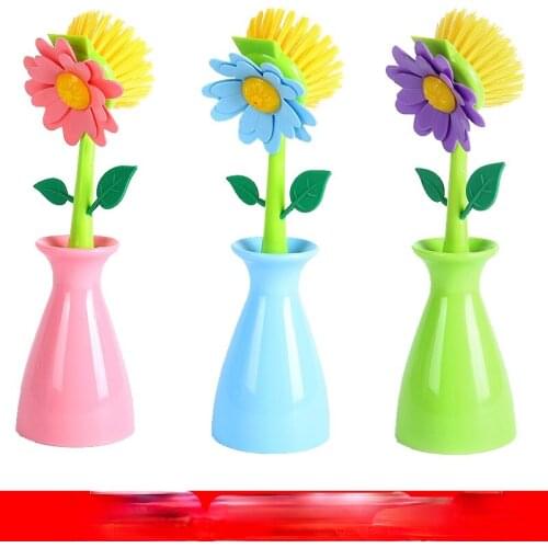 TT Non-Stick Oil Non-Dirty Hands Dish Brush Bowl Brush with Handle Long-Handled Brush Dish Brush Pot Tool