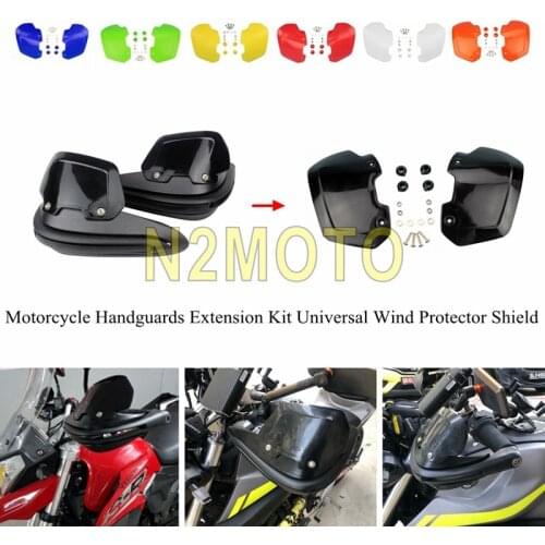 Black Motorcycle Handguards Extension Wind Protector Rising Heighten Shield Hand Guard Plastic Cover For HONDA YAMAHA CRF FZR FZ