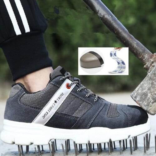 Four seasons Steel Toe Cap Safety Shoes Men Women Breathable anti-skid safety shoes Puncture Proof Construction Work sneakers