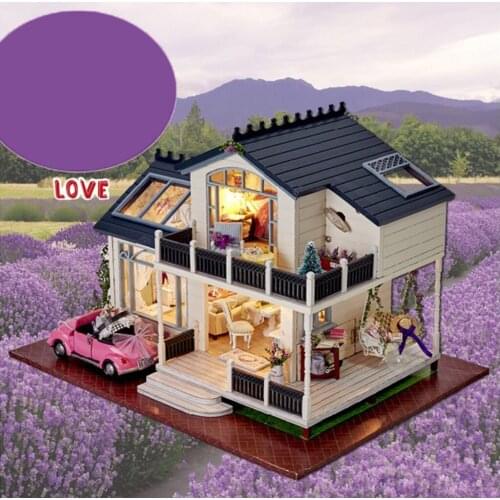 1/24 DIY Miniature Provence Villa Dollhouse Kits with Furniture Decor Model Kids Gift