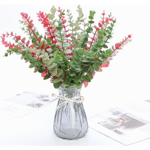 1pcs Artificial Eucalyptus Leaves Artificial Plants Branch Artificial Fake Flower Wedding Shooting Prop Home Decoration Garland