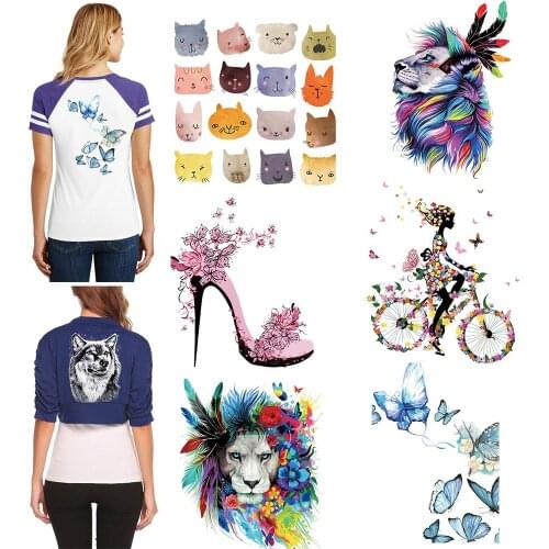 1PC Cute Cartoon Patches 5 Styles Heat Transfer Iron On Patch A-level Washable Clothes Stickers Easy Print By Household Irons