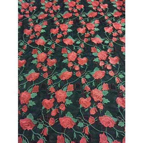 125-130cm mesh base dyed polyester yarn embroidery lace fabric,XERY-JHC170101B