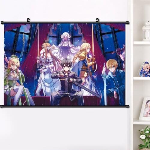 Anime Sword Art Online Yuuki Asuna HD Wall Scroll Painting Beautiful Girls Persona Poster Home Decor Collection Art Gift 40*60cm