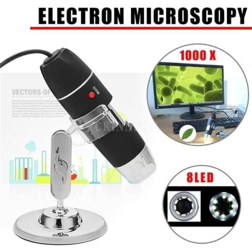 DHL 100PCS 1000X 800X Microscope Portable USB Digital 2.0 MP Microscope Endoscope Magnifier Camera 8 LED
