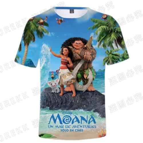 Disney Anime Moana Tee 3D Print T Shirt Men Women Children Casual Boy Girl Kids Summer Streetwear Short Sleeve Cool Tops T-shirt