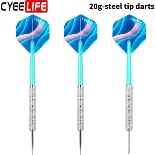 CyeeLife 3PCS Professional Darts Set Steel Tip Dart 20 grams with 2D Flights