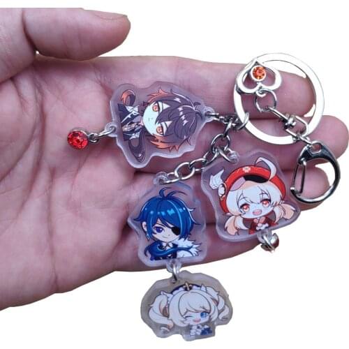 Hot Koop Game Genshin Acrylic Pendant Keychain For Key Ring Child Student Lover New Classic Anime Jewelry Birthday Gift