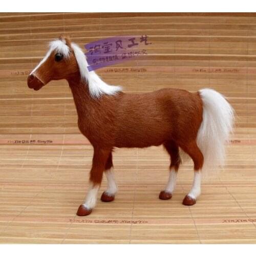 Creative simulation horse toy polyethylene&furs brown horse model gift about 20x6x19cm 1984