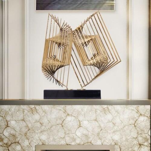 Meisheng living room artwork decoration stainless steel porch abstract sculpture decoration hotel lobby Club decoration