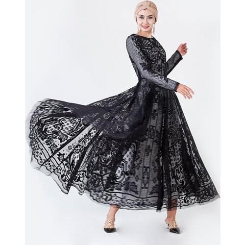 Muslim Dress Abaya For Women Polyester Dubai Ramadan Dresses Abayas Islamic Clothing Turkey Islam Robe Musulman Kaftan Caftan