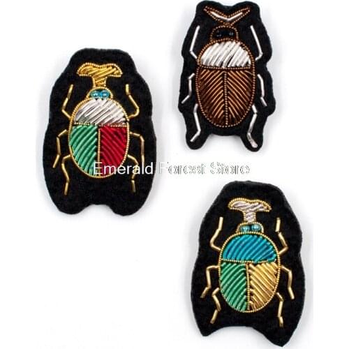 Beetle mens suit brooch,Cartoon hand embroidery,Personalized high-end hipster suit badge,Coat pin trend