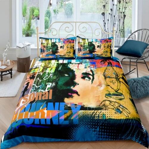 3D Duvet Cover Set Bedding Sets Comforter Cases Pillow Covers Full Twin Double Single Size Graffiti Printing Design Bed Linens