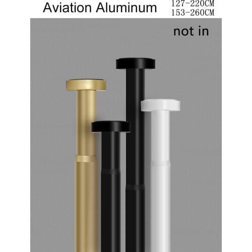 Not in/127-220cm 153-260cm Quality Aviation Aluminum Bathroom Shower Curtain Rod Retractable Clothes Bar Curtain Pole Punch-free