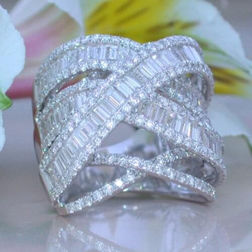 Wedding Ring Jewelry Multi-layer Winding Full Zircon Ring Women European and American Fashion Party Engagement Rings for Ladies