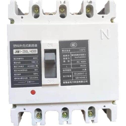 Original export 4P AC 400V 160A 50HZ 6KV molded case leakage protection circuit breaker air switch JNM1-250L / 4300