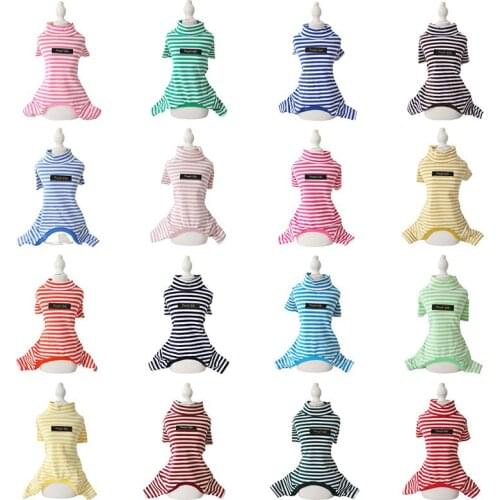 Striped Pet Dog Clothes for Large Dogs Jumpsuit Cat Pajamas Four Legs Dog Overalls for Puppy Chihuahua Coat Terrier Pyjama chien