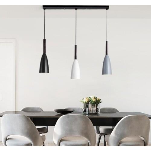 Modern 3 Pendant Lighting Nordic Minimalist Pendant Lights Over Dining Table Kitchen Island Hanging Lamps Dining Room Lights E27