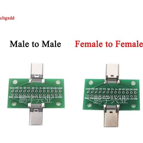 Male to Female Type c Universal test board PCB board with USB 3.1 Port 20.6 * 36.2 MM Test plate WITHOUT pins