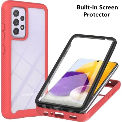 Built-in Screen Protector Shockproof Phone Case For Samsung Galaxy A01 Core A02S A03S EU US Version Back Cover