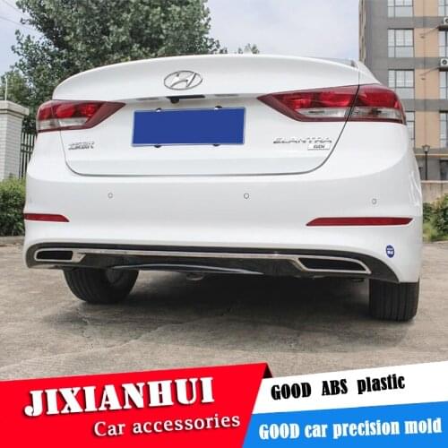 For Hyundai ELANTRA Body kit spoiler 2016-2018 For ELANTRA 3D ABS Rear lip rear spoiler front Bumper Diffuser Bumpers Protector