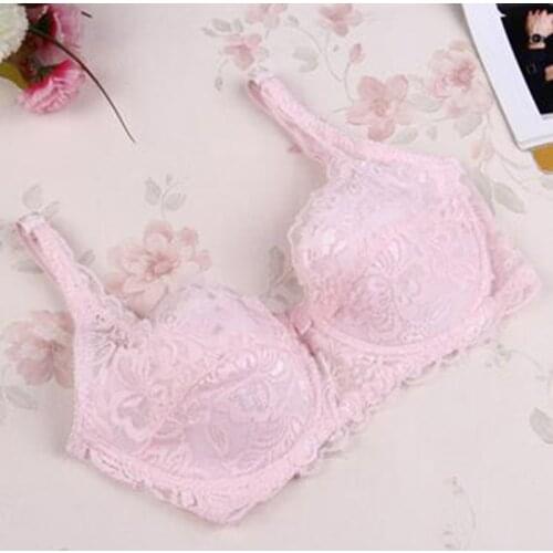 2019 Sexy Bra for Women 3/4 Cup Floral Embroidery Underwear Ladies Plus size bras Push Up Padded underwire Bra Lace Bralette