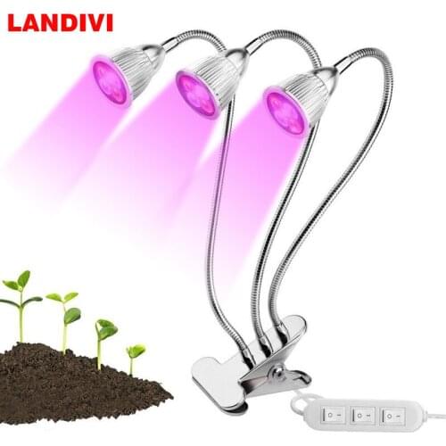 2018 New Triple Head Led Grow Light, Desk Clip Lamp with 360 Degree Flexible Gooseneck and Triple on/off Switch for Indoor Plan