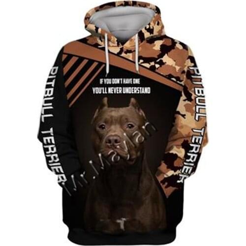 2021 Fashion Animal Pit Bull 3D Printed Hoodie Men Women Casual Pet Dog Designs Hooded Oversized Hooded Coat Drop Shipping WQ-62